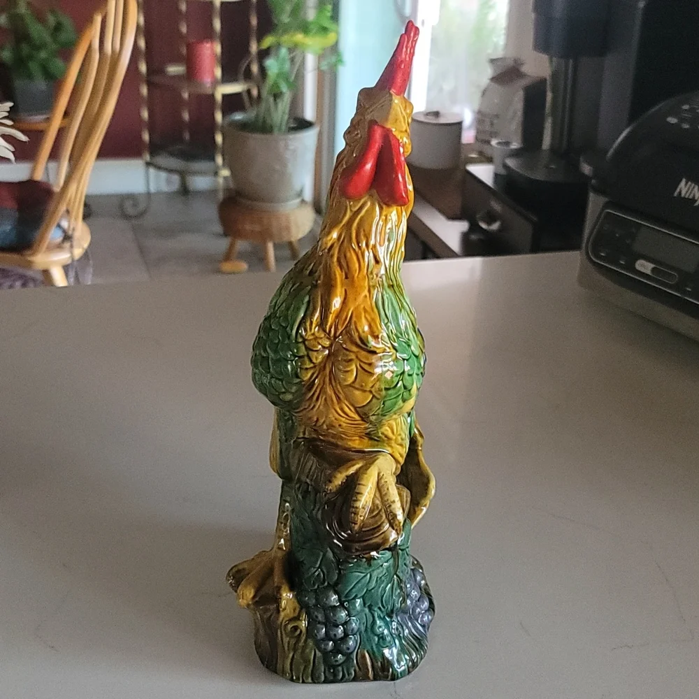 Vintage Majolica Rooster Statue - Picture 2 of 7